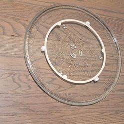 Glass Microwave Plate 13.5 Inch With Inner Ring