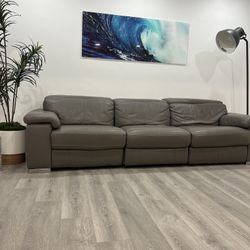 Sectional Gray Leather Electric Recliner Sofa FREE DELIVERY