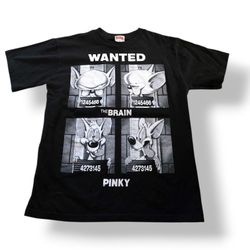 Vintage Pinky & The Brain Wanted Prison T-shirt Michael Athletic Adult SZ M