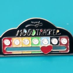 Black Enamel Cloud Mood Tracker Humorous Pin