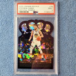 Stephen Curry 2020 Crown Royale Crystal Purple /25 #38 Psa 9 Golden State Warriors 