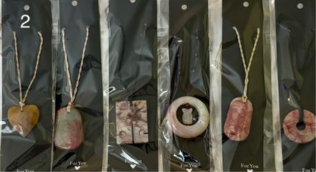 Hand Made Adjustable Corded Necklaces With Stone Pendant Lot Of 6 (pkg 2)