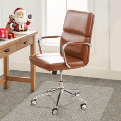 Office Chair Mat for Carpet: 36" x 48" Plastic Heavy Duty Computer Desk Mats with Lip for Low Flat and No Pile Carpeted Floor - Clear Rug Pad for Roll