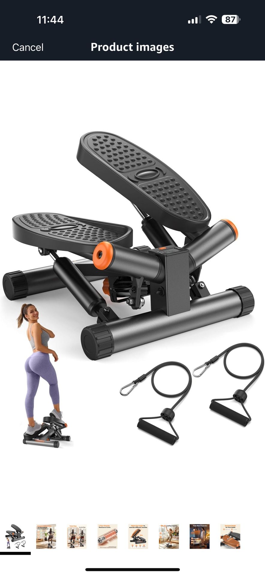Niceday Twist Stepper for Exercise at Home, Mini Stair Stepper with Resistance Bands at Home Workout Equipment with 300LBS Loading Capacity, Hydraulic