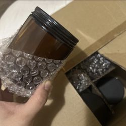 12 Pack 8 Oz Glass Jars With 12 Metal Lids And Plastic Lids And 12 Labels