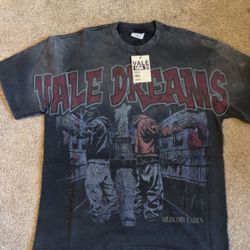 VALE FM USA Black Red Cotton Graphic Short Sleeve Men's T-Shirt Size L