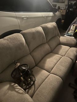3-Seat Reclining Sofa – Gray – Good Condition