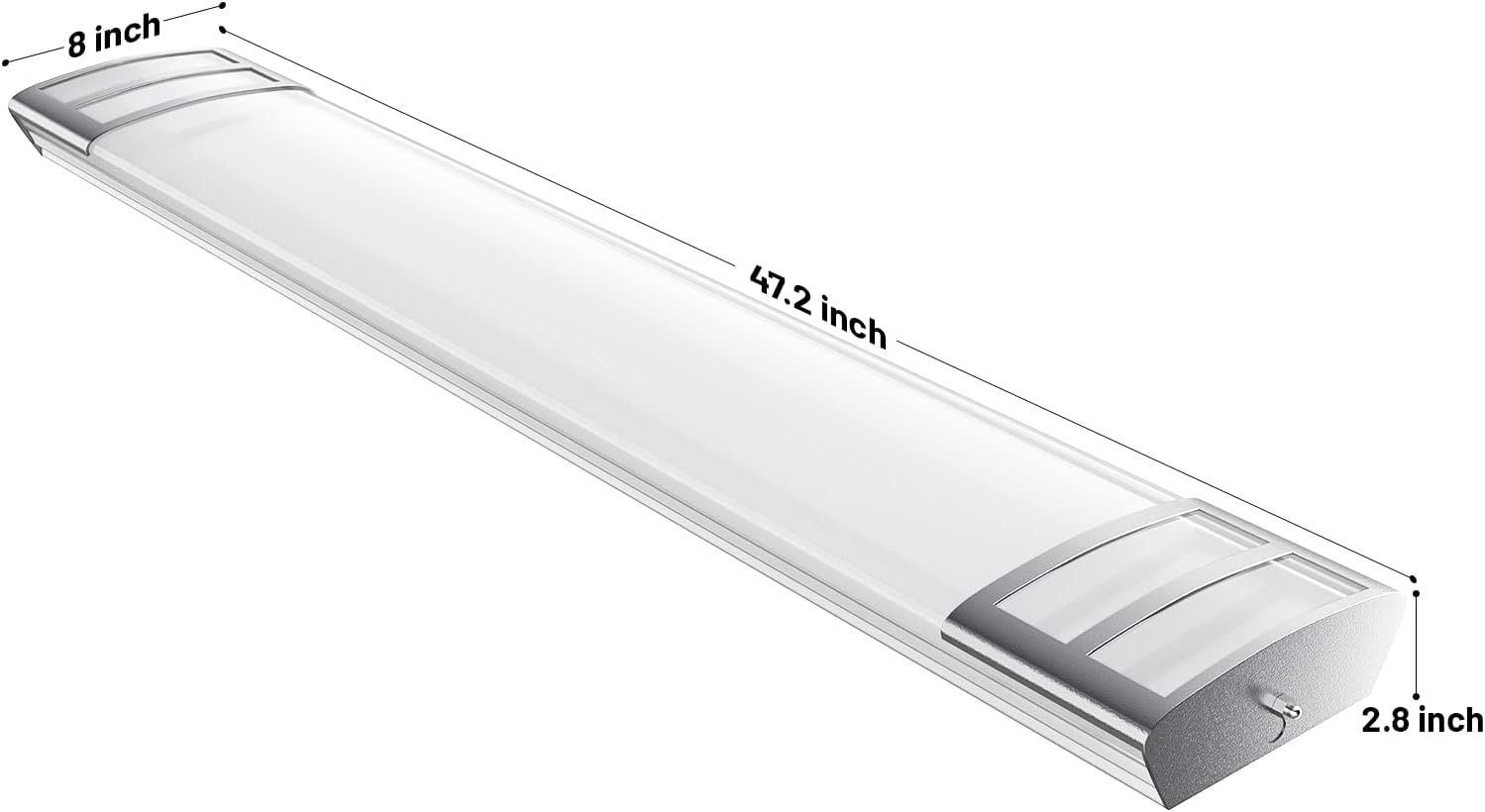 ANTLUX 4ft led Light Fixture 50W 5600lm LED Linear Flush Mount Light, 4000K, 4 Foot led Kitchen Ceiling Light fixtures for Living Room, Laundry, Repla