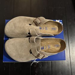 Birkenstocks Suede Clogs, Natural Cork, Women’s 10 Mens 8
