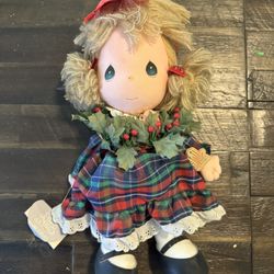 Vintage 1987 Applause 14” Holly Precious Moments Christmas Doll
