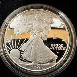 250th Anniversary Proof Silver Eagle Dual date w/ Liberty Bell Privy