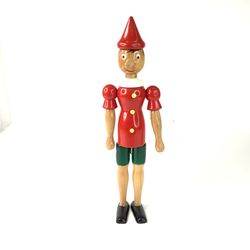 Vintage 12” Wood Jointed Pinocchio Doll 