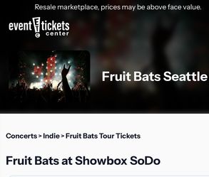 Fruit Bats - Oct 9 two tickets