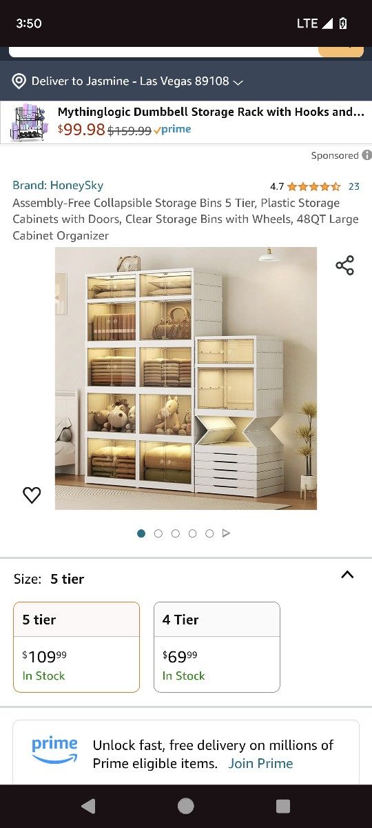 $50 ASSEMBLY FREE COLLAPSIBLE STORAGE BINS