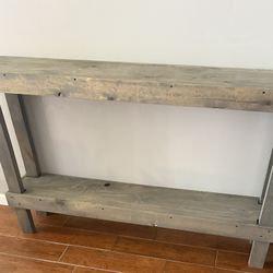 Gray wash wood console table 