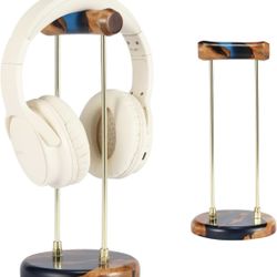 Luxury Wood & Resin Headphone Stand for Desk 