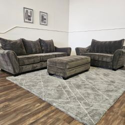 Sofa and Love Seat Set with Ottoman - FREE DELIVERY