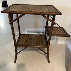 Bamboo Wicker Side Table 