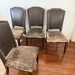 Four Dark Brown Dinning Chairs