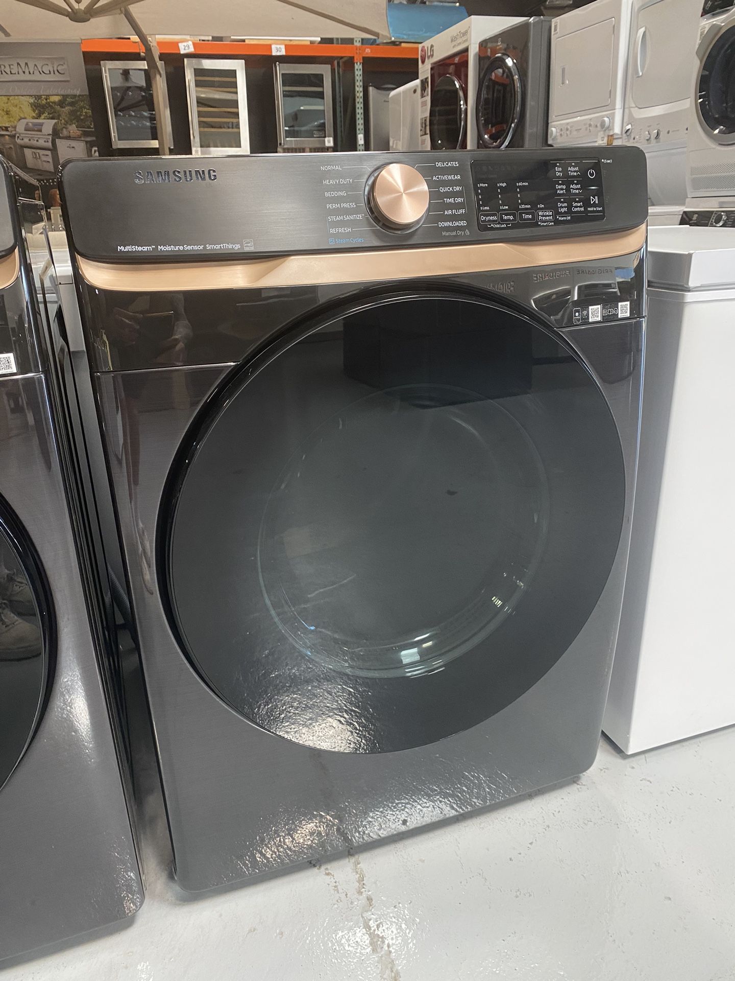 Brushed Black 7.5 Cu. Ft. Smart Electric Dryer 