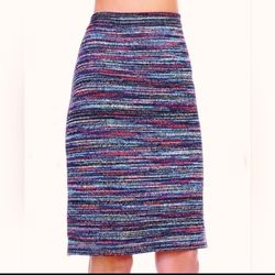Multicolored Knit Pencil Skirt 