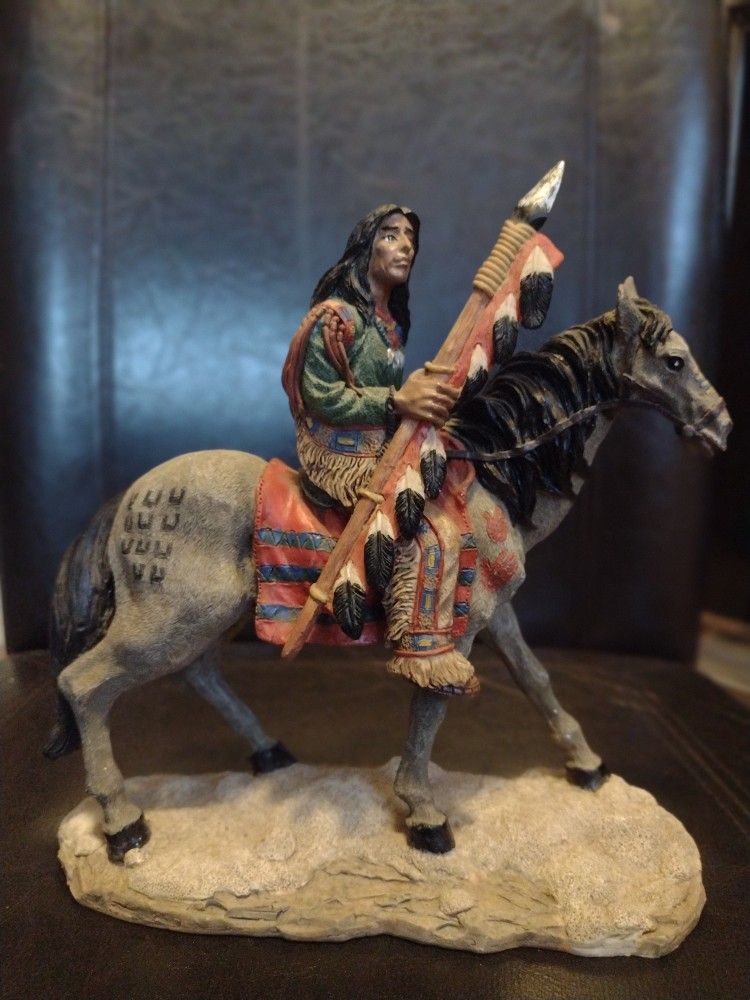 Vintage Native American Riding Horse Sculpture 