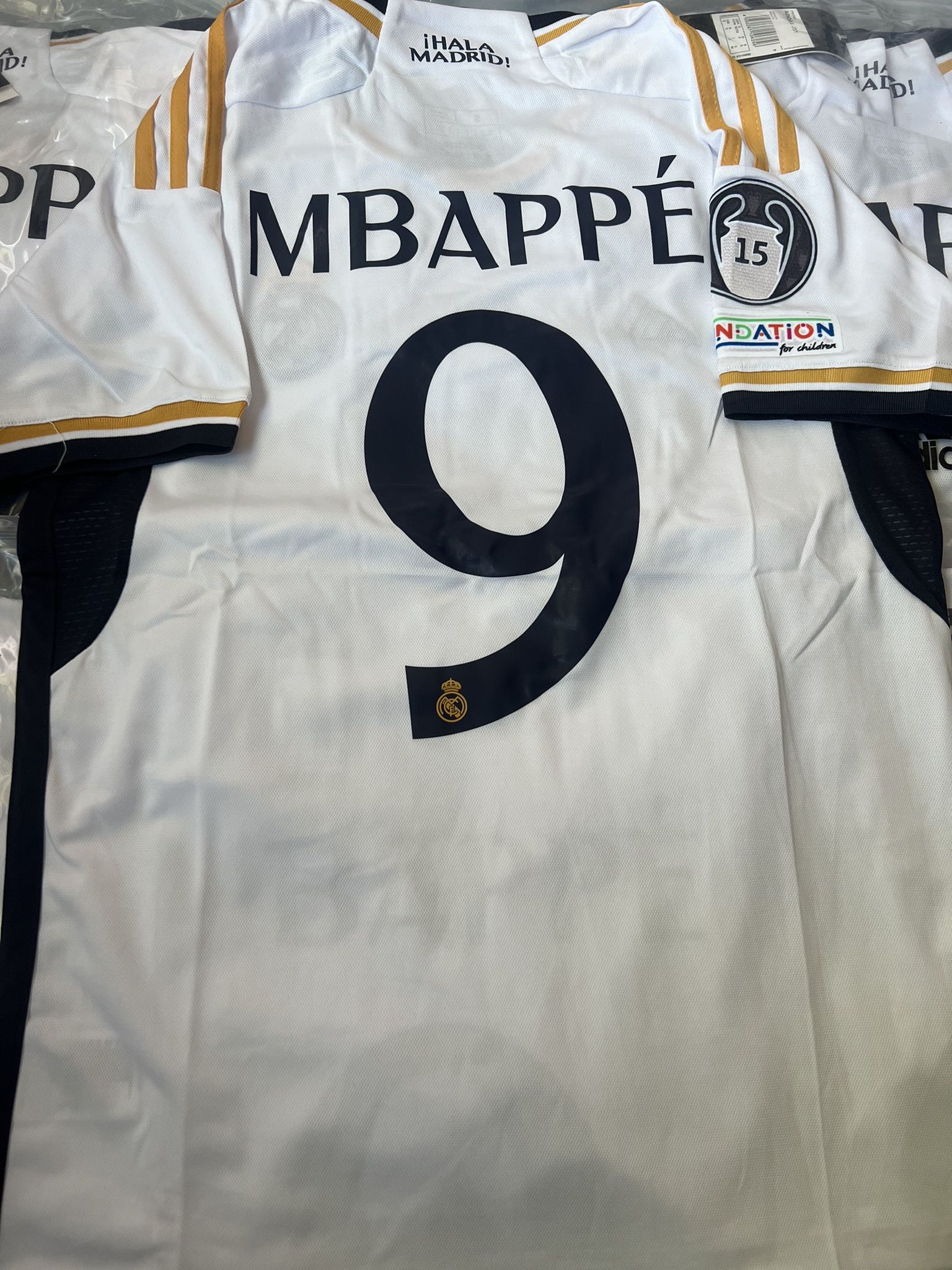 Soccer fútbol Real Madrid gray set Mbappe #9 Orange set kids Bellingham #5 set player version sizes playera best quality you can finnd kids sizes ,22,