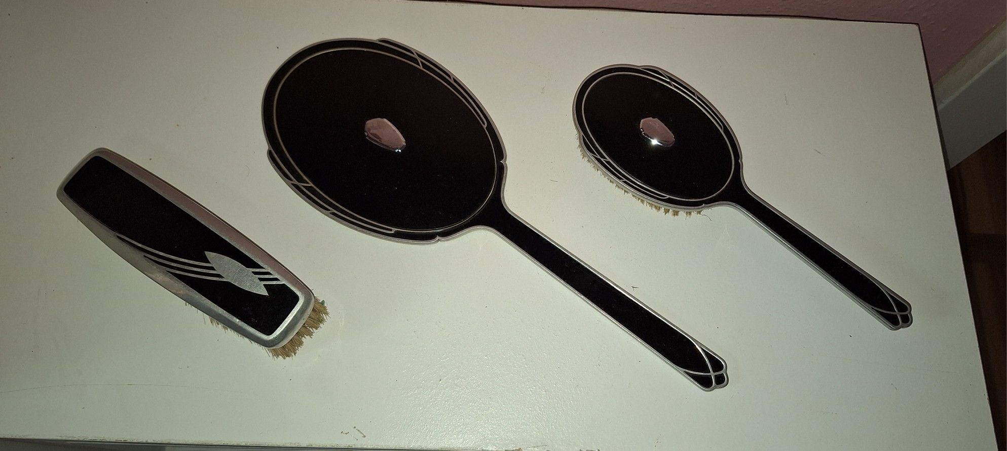 Vintage Mirror And Brush Set