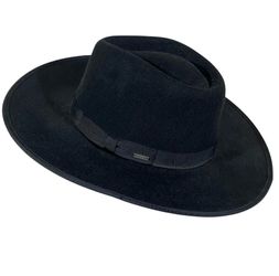 Brixton Dayton Convertible Wide Brim Rancher Fedora Hat Wool Small 7 Black