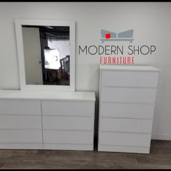 Dresser whit mirror and chest💯Cómoda con espejo y gavetero. 