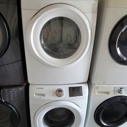 Samsung Front Loading Washer And Stackable Gas Dryer Set 