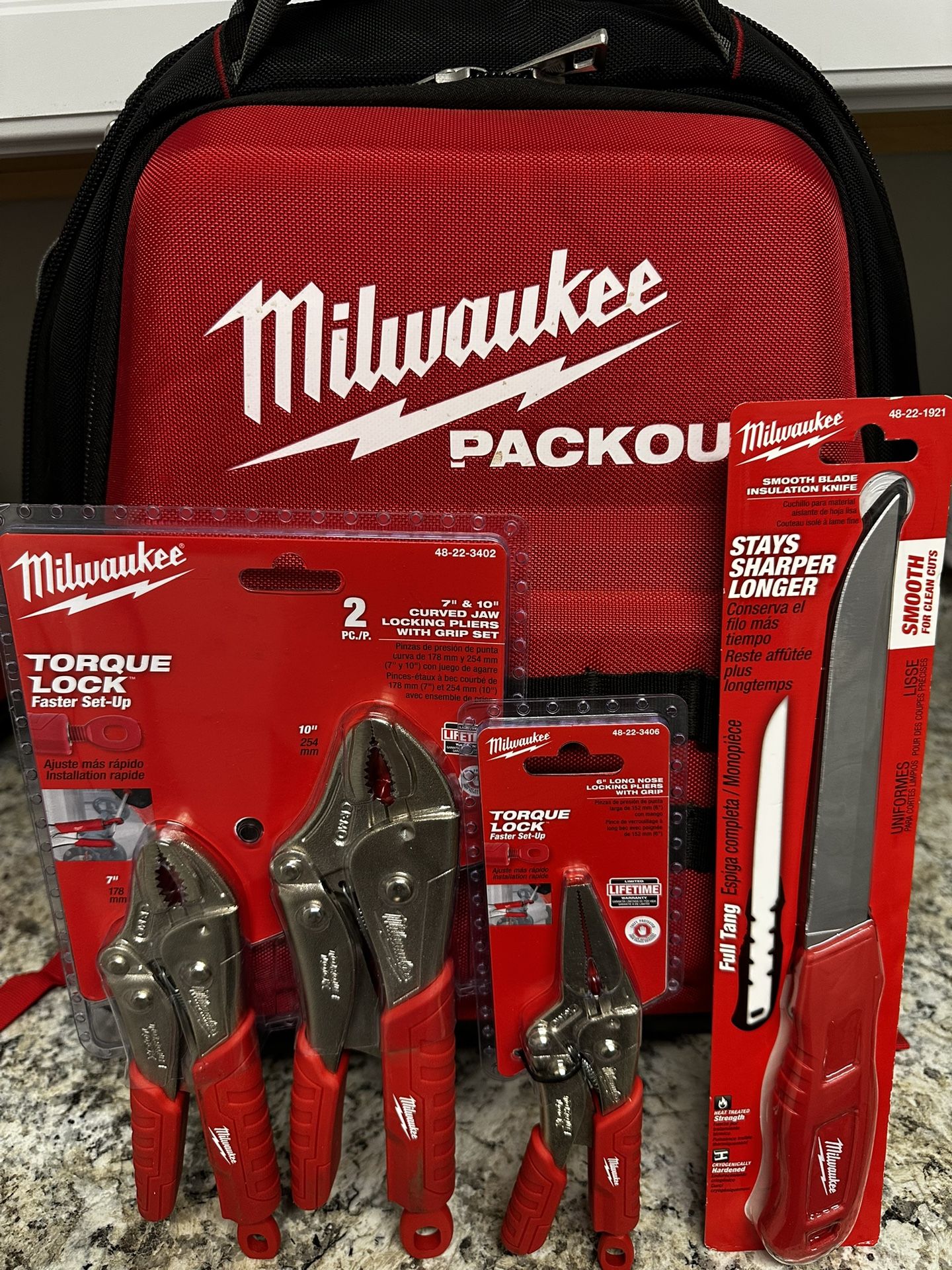 Milwaukee backpack and hand tools