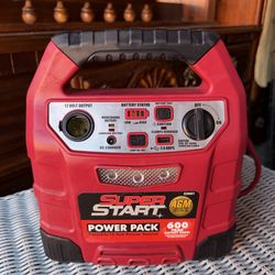 Super Start Power Pack 600 Peak Amp Jump Starter AGM Portable Power Supply