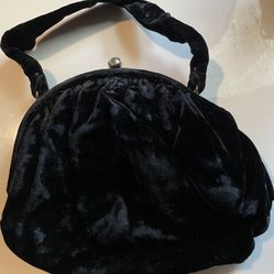 Vintage Black Velvet Purse