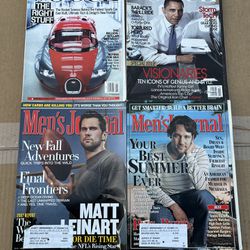 Lot of 4 Men's Vogue May/October 2008, Men's Journal June/October 2007 Magazine