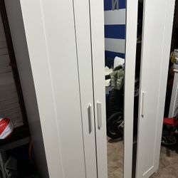 BRIMNES Wardrobe Closet with 3 doors, white, 46x74 3/4"