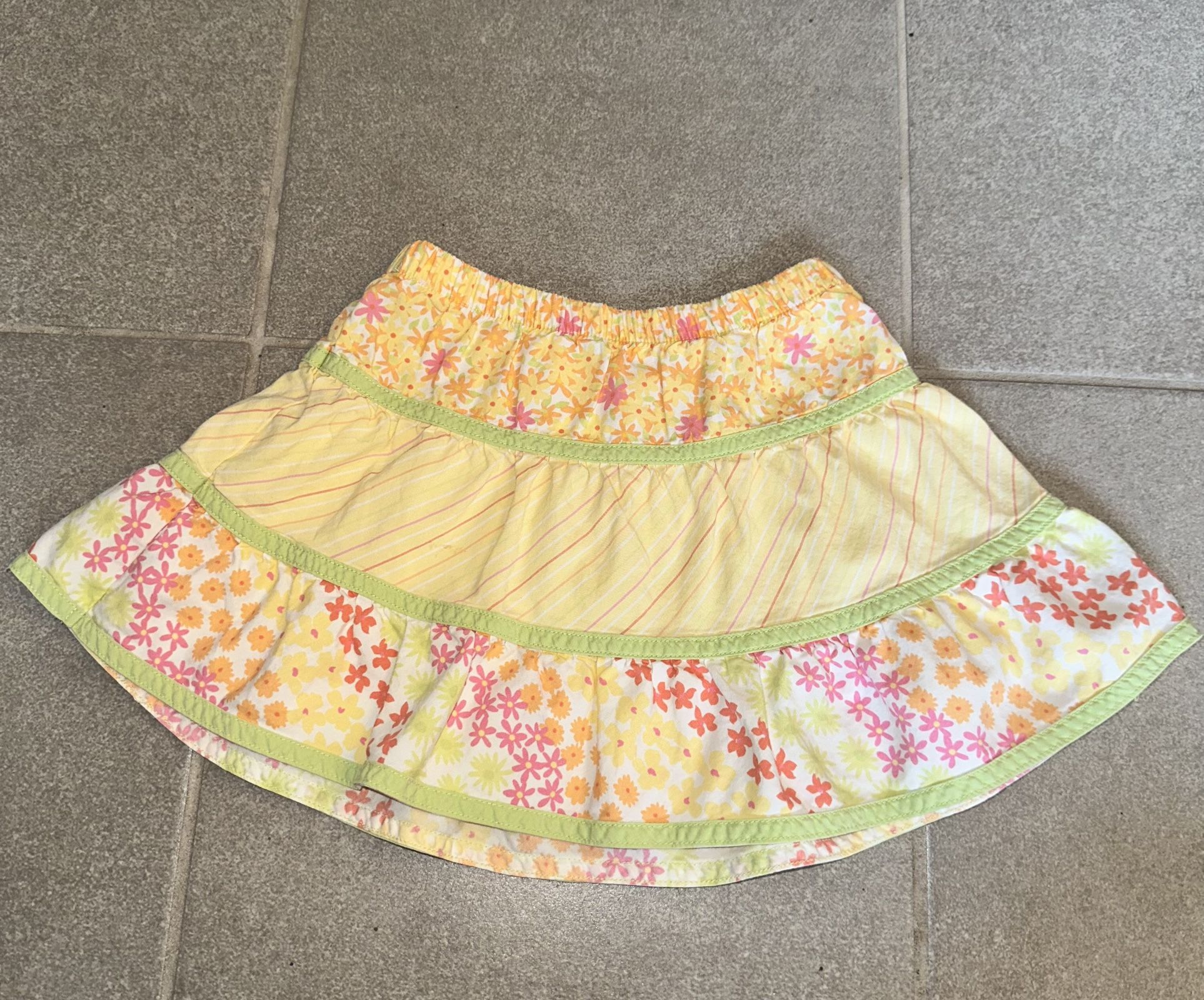 3T Gymboree Yellow/Green Floral Skirt
