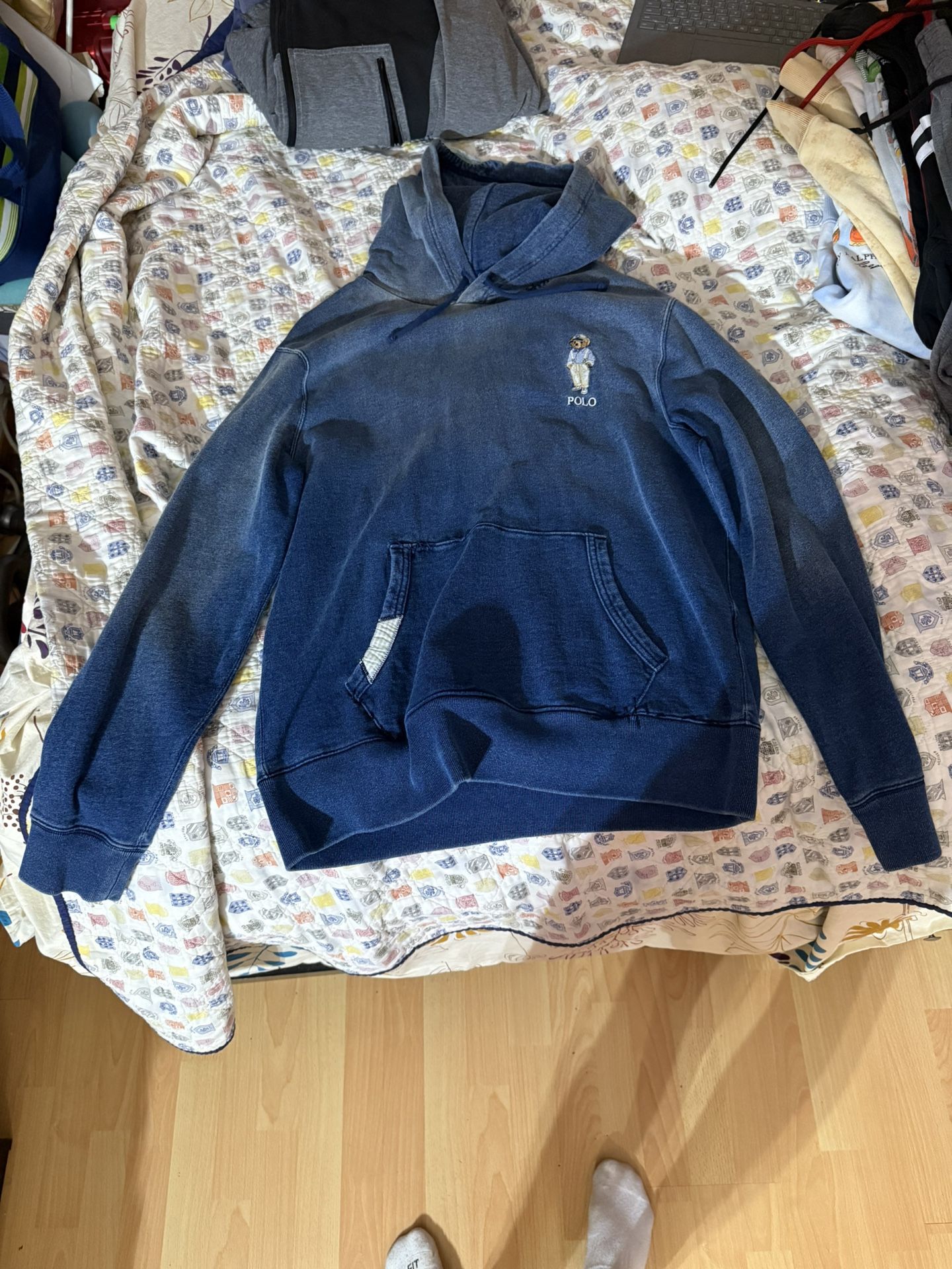Ralph Lauren Polo Bear Indigo French Terry Hoodie
