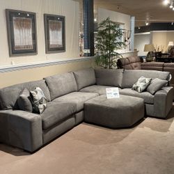 Sectional with an ottoman