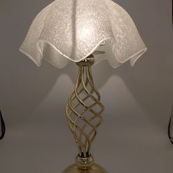 Beautiful Spiral Brass & Glass Tealight Candle Lamp