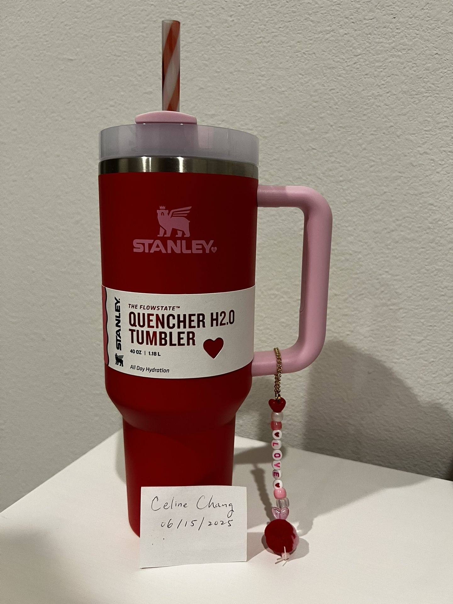 BNWT 40oz Red Valentines Customized w/ Accessories