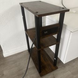 Side Table Nightstand End table USB & Outlet