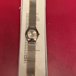 New Women’s Swatch Watch In Stainless and Rose Gold-tone
