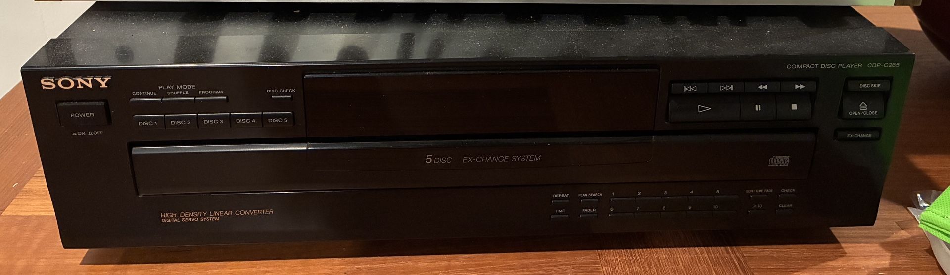 Sony CDP-C265 Carousel 5 Disc CD Player and Stero