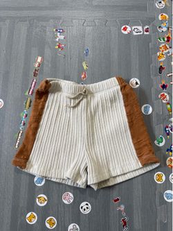 Play up toddler white & brown ribbed Shorts