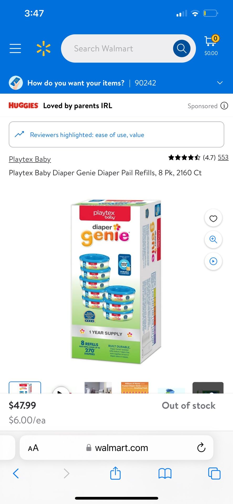Diaper Genie 8 pack refills