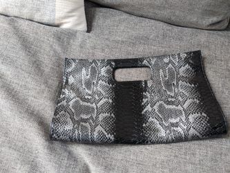 Faux Snakeskin Clutch 