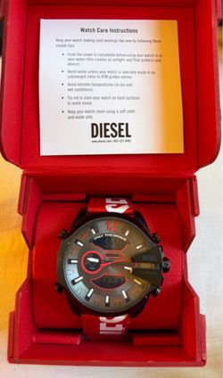 Diesel Mega Chief Red and Black Watch