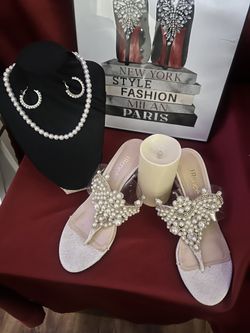 Elegant Pearl jewelry and sandals