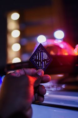 Thin blue line Velcro skull patch.